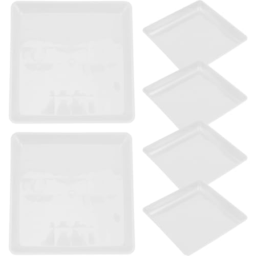 Happyyami Sorgfältig Gestalteter Quadratischer Pflanzkübelsockel – 6er-Pack Blumentopfschalen Aus Kunststoff Mit Wasserauffangbehälter Für Einfache Pflege Happyyami Sorgfältig Gestalteter Quadratischer Pflanzkübelsockel – 6er-Pack Blumentopfschalen Aus Kunststoff Mit Wasserauffangbehälter Für Einfache Pflege von Happyyami