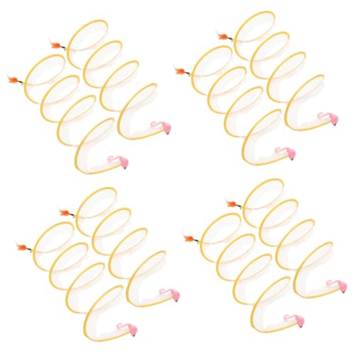 Happyyami 8 STK Faltbarer Katzentunnel katzenspielzeug Interactive cat Toy cat Toys Spielzeug für Katzenfitness Katzen Spielzeug Falten Hauskatze einstellen Kätzchen elastisches Netz von Happyyami