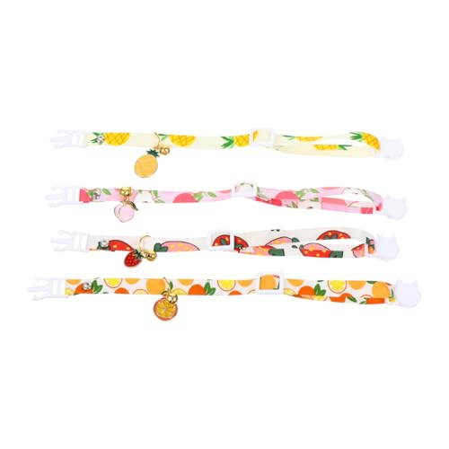 Happyyami 8 STK Fruchtglocken-Halsband Katzenbandana Mit Glocke Katzenhalsband Mit Glöckchen Weihnachts-welpen-Outfit Hundehalsbänder Haustier Halskette Baumwolle Polyester von Happyyami