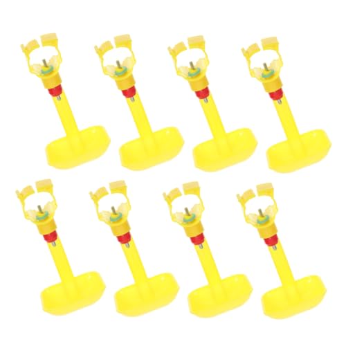 Happyyami 8 Stück Automatische Tränke für Hühner Wasser erhitzt Huhn Spender Hühnernippel Trinkbrunnen Trinkbecher für Geflügel Hähnchennippel-Trinkbecher Hühnertränken Gelb von Happyyami