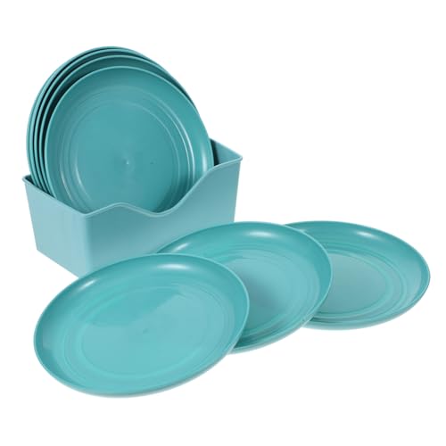 Happyyami 8-Teiliges Set Katzennapf gegen Müdigkeit lindern Futternapf für Katzen Katzenteller Katzennäpfe katzenfutter unterlage katzenfutter schüssel Katzenplat Hundenapf pp Sky-Blue von Happyyami