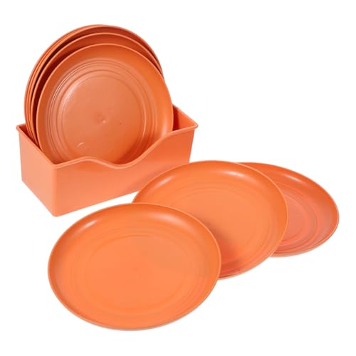 Happyyami 8stücke Teiliges Set Flacher Katzenschalen Kunststoff Mit Stabilem Boden Für Kätzchen Und Kurzbeinige Katzen Für Und Trockenfutter Orange von Happyyami