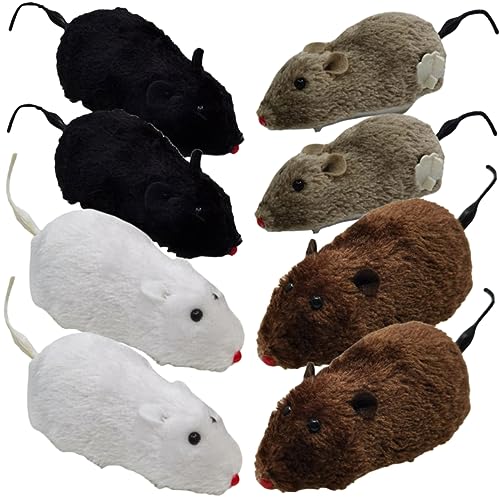 Happyyami 8 Stück Aufziehbare Mäuse Katzenspielzeug Katzenjagdspielzeug Bewegliches Interaktives Mäusespielzeug Für Hauskatzen Zufällige Farbe von Happyyami