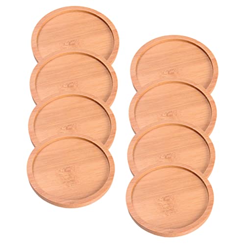 Happyyami 8stücke Runder Bambus-blumentopf-untersetzer Wasserdichter Pflanzenschalen-Tray Für Einfache Pflanzenpflege Praktisch Für Balkon Fensterbank Schreibtisch Für von Happyyami