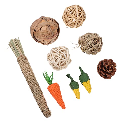 Happyyami 9stücke Teiliges Set Für Nagetiere Hamster Und Kaninchen-kauspielzeug Zahnreinigung Und Pflege Sicheres Und Natürliches Material Für Ungestörtes Nagen von Happyyami