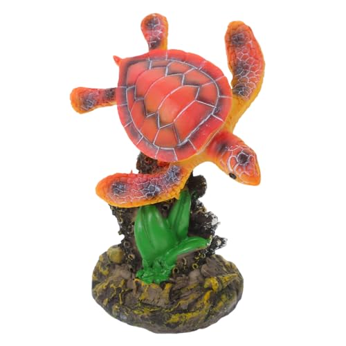 Happyyami Aquarium-Ornament Meeresschildkröte Figur Plastikschildkröte Modell Unterwasser- für Aquarium Dekorative Meerestiere von Happyyami