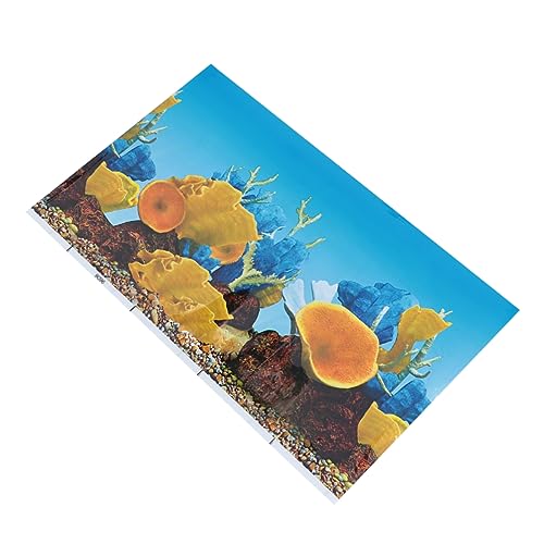 Happyyami Aquarium Hintergrundpapier Aquarium-hintergrundaufkleber 3D-Aufkleber Dekorative Tapeten Für Aquarien Aquarium 3D-Hintergrund 3D-glasbild Hintergrundmalerei Doppelseitig Das Meer von Happyyami