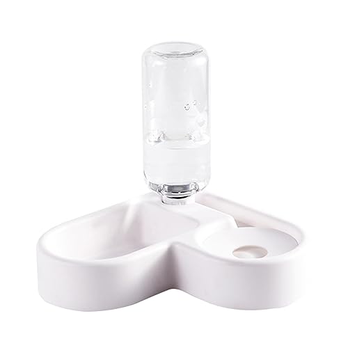 Happyyami Automatischer Wasserspender Für Haustiere Tragbare Trinkschüssel Und Futternapf Für Hunde Und Katzen Weiß Rutschfestes Design Für Zuhause Und Unterwegs von Happyyami