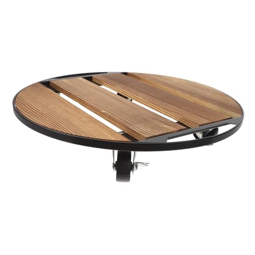 Happyyami Pflanzentablett Mit Rädern Runder Pflanzentransporter Rollender Blumentopfhalter Innenbereich Beweglicher Pflanzenwagen Für Schwere Kübel von Happyyami
