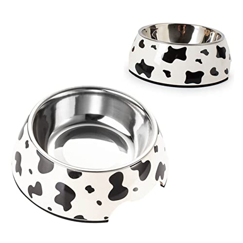 Happyyami Edelstahl Haustier Futter Und Wassernapf Für Katzen Und Kleine Hunde rutschfeste Basis Spülmaschinenfest Für Trockenfutter Nassfutter Und Wasser Klein Milchkuh-Design Happyyami Edelstahl Haustier Futter Und Wassernapf Für Katzen Und Kleine Hunde rutschfeste Basis Spülmaschinenfest Für Trockenfutter Nassfutter Und Wasser Klein Milchkuh-Design von Happyyami