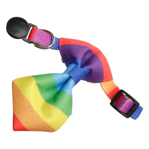 Happyyami Hundehalsband Mit Rainbow Bowtie Für Kleine Haustiere Verstellbar Und Zubehör Für Katzen Und Kleine Hunde Sicherer Verschluss Und Langlebig von Happyyami