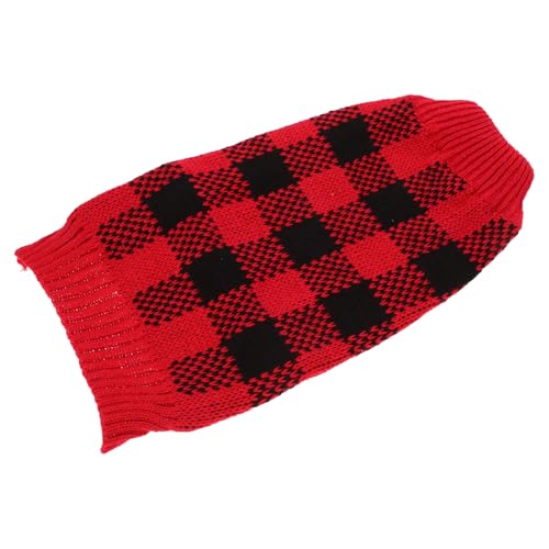 Happyyami Waschbarer Hundepullover Für Kleine Und Mittelgroße Hunde Warmer Hochgeschlossener Strickpullover Im Niedlichen Karomuster Winterbekleidung Für Haustiere von Happyyami