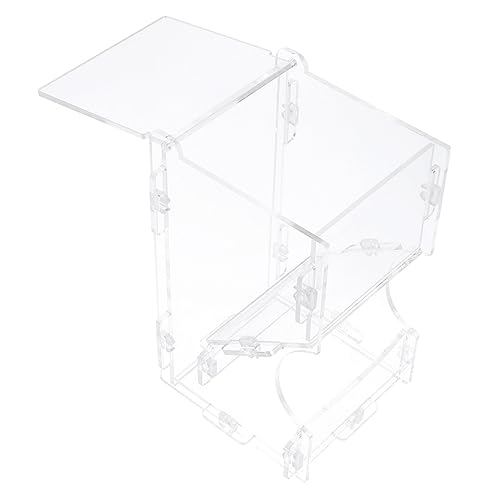 Happyyami Futterautomat Für Hamster Heufütterung Haustier Kleiner Futterautomat Futterspender Für Hamster Futternäpfe Für Vögel Futterautomat Für Chinchillas Häschen-Feeder Transparent Acryl von Happyyami