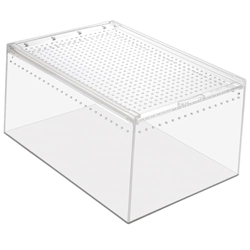 Happyyami Futterbox Für Reptilien Vogelspinnengehege Sprungspinnengehege Futterbehälter Für Reptilien Leopardgecko-Panzer Lebensraum Gehege Spinnen Terrarien Reptilienterrarium Gehäuse Acryl von Happyyami