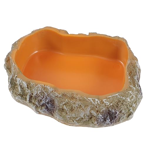 Happyyami Reptilien Futternapf Aus Resin Wasserschale Für Gecko Schildkröte Und Andere Reptilien rutschfeste Futter Und Wasserschüssel Für Einfaches Füttern Im Terrarium von Happyyami