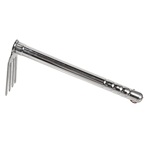 Happyyami Gartenhacke Gartenwerkzeug Hacke zum Pflanzen von Blumen Bodenlockerungswerkzeug Unkrauthacke aus Edelstahl Hacke mit Edelstahlgriff Gemüsehacke Stahlhacke Rostfreier Stahl Silver von Happyyami