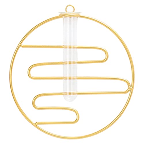 Happyyami Geometrische Hydrokulturvase Pflanzterrarien Drinnen Anlage Wachsend Hanging Pflanzer Hängend Wand Halter Für Luftpflanzen Wasserpflanzenträger Ausbreitungsröhren Glas Golden von Happyyami