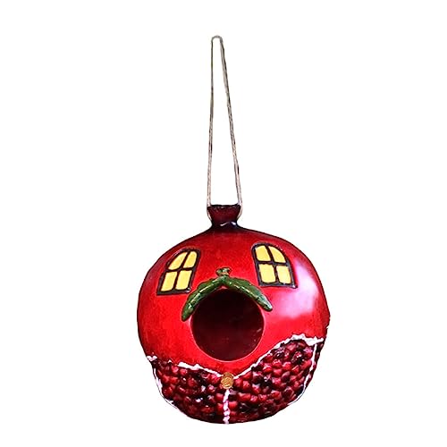 Happyyami Resin Vogelhaus Mit Pomegranate Design Hängendes Vogelhaus Für Garten Und Balkon Kreatives Deko-Element Für Vögel Wetterfest Und Langlebig Rot Happyyami Resin Vogelhaus Mit Pomegranate Design Hängendes Vogelhaus Für Garten Und Balkon Kreatives Deko-Element Für Vögel Wetterfest Und Langlebig Rot von Happyyami