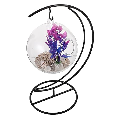 Happyyami Hängendes Aquarium Aus Glas Minitopf Luft Deckel Netz Automatisch Anlage Futterspender Aquariumbecken Schwamm Teich Container Kanister Panzer Künstlich Bausatz Schüssel Tank Eisen von Happyyami