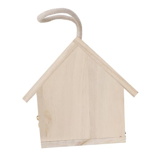 Happyyami Holz Vogelhaus Mit Aufhängehaken Stabiler Sitzstange Und Öffnung Am Boden Für Einfache Reinigung Sicherer Platz Für Kleine Vögel Zum Nestbau Und Schlafen von Happyyami