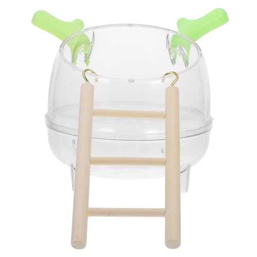 Happyyami Hamster Sandbad Doppelfunktion Badezimmer Katzentoilette Naturholz Grüne Leiter Für Hamster von Happyyami