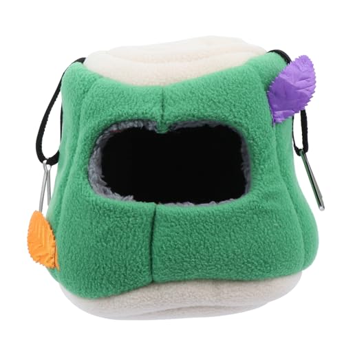 Happyyami Bequemes Hamsternest -plüsch Modisches Design Nest-hängematte für Hamsterkäfig Chinchilla-Bett Winddicht Warmes Zuhause Zufälliges Grünes Blatt von Happyyami