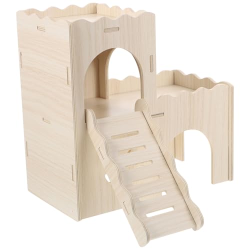 Happyyami Wellenburg Aus Holz Hamsterhaus Leiter Meerschweinchen-versteck Zum Spielen Und Entspannen von Happyyami