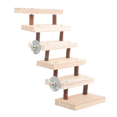 Happyyami Hamster-Kletterleiter Hamster hamsterspielzeug Holzleiter für Kleintiere Hamster Kletterturm Luft Ratte Plüsch Käfig Heu Rattenleiter Plattform für Hamsterleitern hölzern von Happyyami