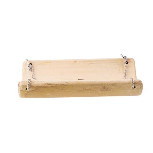 Happyyami Hamster kleine Schaukel Animal Toys Tier Haustier hängend drinnen Pflege Zubehör Hängematte Hamster Hängebett Sprungbrett aus Bambus Hamsterbedarf Protokoll von Happyyami