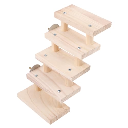 Happyyami Holzleiter Spielzeug Für Kleintiere Kletterspielzeug Für Hamster Meerschweinchen Chinchilla Praktische Sichere Holzleiter Für Käfige Fördert Fitness Und Koordination von Happyyami