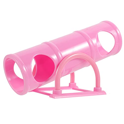 Happyyami Hamstereimer Auto Meerschweinchenkäfig zur Bereicherung Ratte Kaninchen Hamster hamsterspielzeug Wippe-Tunnel- Kleintier-Tunnelspielzeug Plastik Rosa von Happyyami