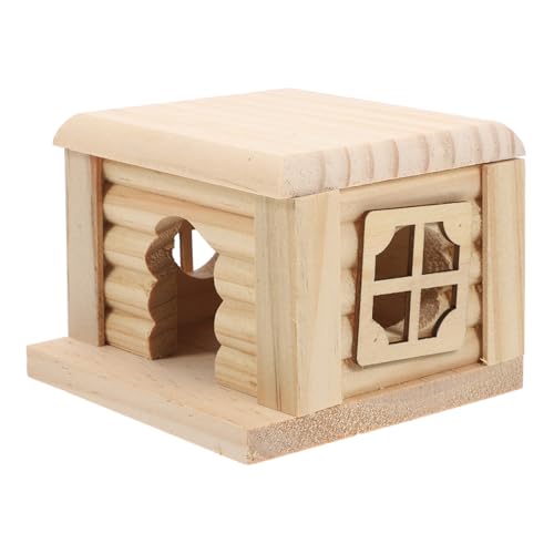 Happyyami Hamsterhaus Aus Naturholz Spielhaus Mit Treppe Für Kleine Tiere Gemütliches Versteck Zum Entspannen Und Ausruhen von Happyyami