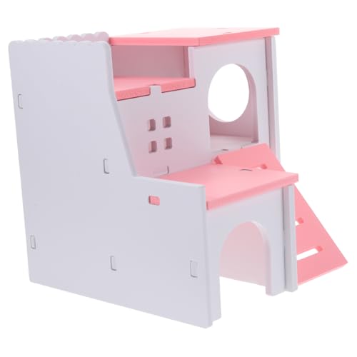 Happyyami Hamstervilla Kleine Tierhütte Hamsterversteckhaus Aus Holz Mit Spielplatz Für Zwerghamster Und Andere Kleintiere von Happyyami