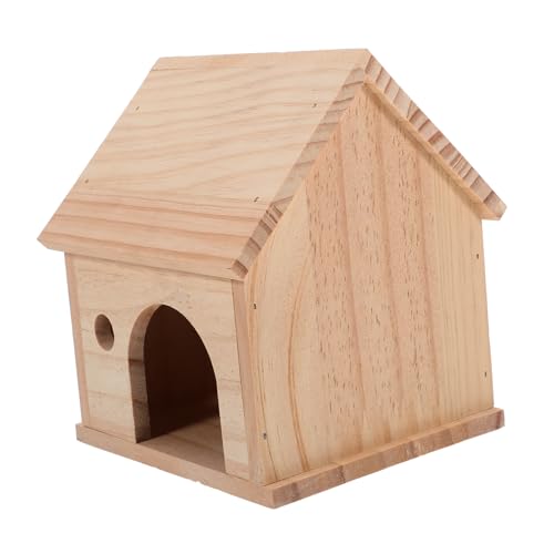 Happyyami Wooden Guinea Pig Hideout Natürlicher Holz Hamsterhaus Versteck Für Kleintiere Komfortabler Rückzugsort Mit Futter Und Wasserplattform Für Hamster Und Meerschweinchen von Happyyami