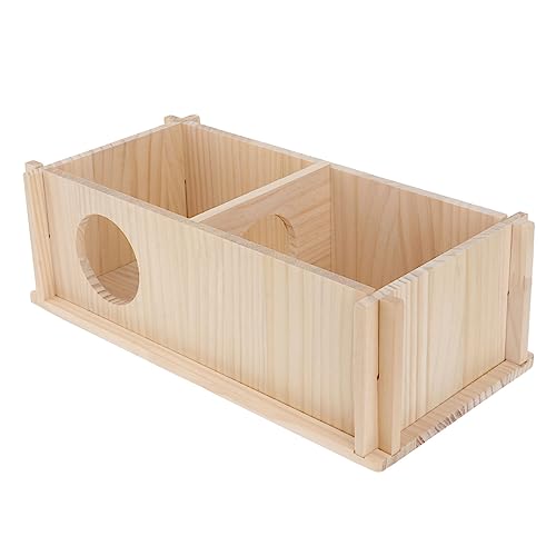 Happyyami Hamsterhaus Aus Holz Für Haustiere Geruchsneutral Sicher Und Langlebig Atmungsaktives Design Schlafhütte Und Spielplatz Für Hamster von Happyyami
