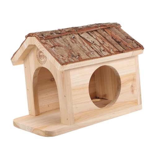 Happyyami Holzhaus Für Hamster Schlafhütte Aus Holz Für Haustiere Hamsterkäfig Mit Dach Widerstandsfähiges Rattenhaus Für Hamsterbedarf Entzückendes Rattenversteck Für Haushalt von Happyyami