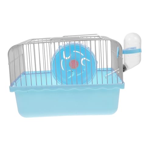 Happyyami Hamsterkäfig Träger Hamster Tragetasche Tragbarer Käfig Reisen Rosa Zubehör Hamstertrage Mit Wasserflasche Tragbare Transportbox Für Hamster Käfige Abs Blue von Happyyami