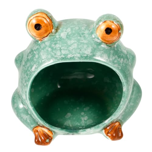 Happyyami Keramik Hamster Haus Für Kleine Haustiere Frosch Form Zum Schlafen Und Ausruhen Versteck Für Hamster Und Igel Happyyami Keramik Hamster Haus Für Kleine Haustiere Frosch Form Zum Schlafen Und Ausruhen Versteck Für Hamster Und Igel von Happyyami
