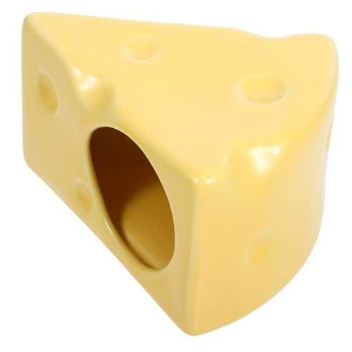 Happyyami Hamsterversteck Aus Keramik Kleines Haustiernest Hamsterhaus in Käseform Für Kleine Haustiere Strapazierfähiges Nest Zum Ausruhen Schlafen Und Spielen von Happyyami