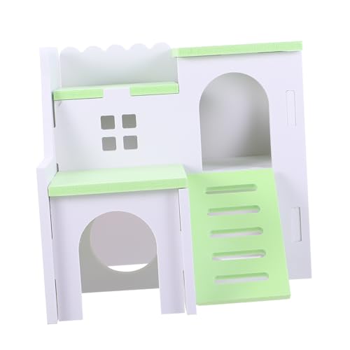 Happyyami Hamsterhaus Aus Natürlichem Holz Zweistöckiges Villendesign Mit Plattformen Und Leitern Für Klettern Und Spielen Waschbar Und Tierfreundlich von Happyyami
