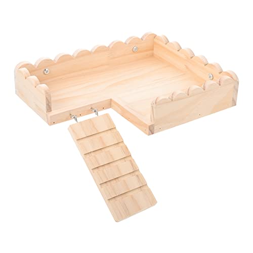 Happyyami Wood Hamster Spielzeug Plattform Für Meerschweinchenkäfig Hochwertige Holz-kletterplattform Mit Leiter Für Hamster Und Ähnliche Kleintiere Und Installieren von Happyyami