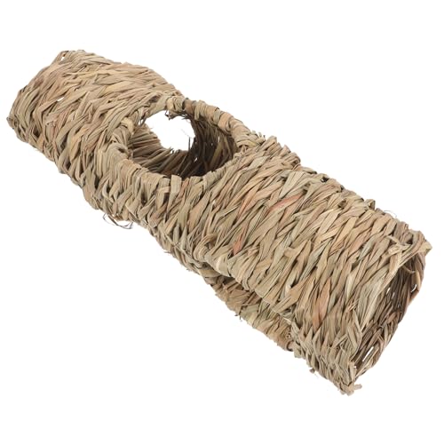 Happyyami Hamstertunnel aus Stroh für Kleintiere Versteck für Meerschweinchen und Chinchillas zur Stressreduzierung und Gesundheit von Happyyami