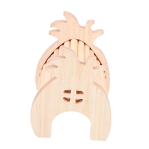 Happyyami Chinchilla Holzversteck Mit Leiter Hamster-Hideout Für Sichere Ruheplätze Atmungsaktives Design Spielzeug Für Nagetiere Zur Zahnabnutzung Und Bewegung Für Zwerghamster Und von Happyyami