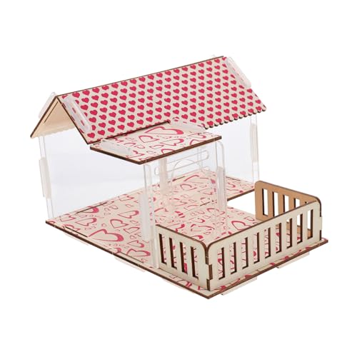 Happyyami Hamster Spielzeughaus Doppelstöckige Villa Aus Klarem Für Kleintiere Sicheres Nagerhaus Mit Ausreichend Platz Für Aktivitäten Und Schlafmöglichkeiten von Happyyami
