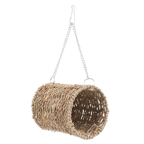 Happyyami Hängendes Nest Für Hamster Naturbelassene Geflochtene Strohkonstruktion Als Kuscheltunnel Und Schlafplatz Für Kleine Tiere Leicht Und Platzsparend Für Hohe Aufbewahrung von Happyyami