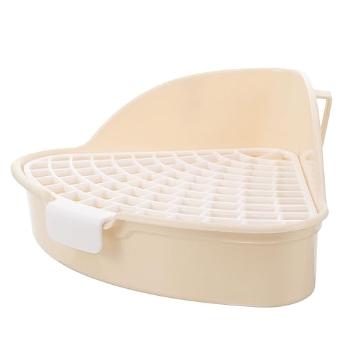 Happyyami Dreieckige Haustier-Toilette Mit Hohem Töpfchenhalter Für Kleintiere Platzsparendes Design Für Ecken Abnehmbar Für Einfache Geeignet Für Kaninchen Meerschweinchen Und Hamster von Happyyami
