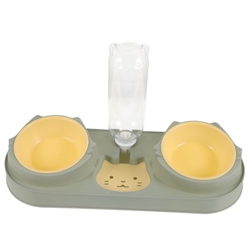 Happyyami Haustier Doppelnapf Futternapf Wasserschale Automatische Wasserzufuhr Futterspender Für Haustiere Automatischer Wassernapf Futter- Und Tränke Für Katzen Hundefutter Hundenapf Green von Happyyami