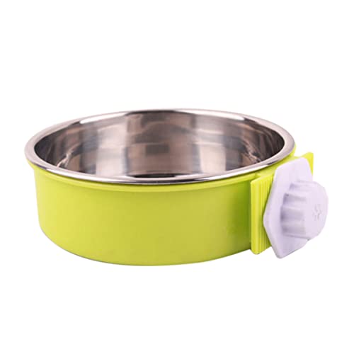 Happyyami Edelstahl Hundetrinknapf Für Käfige Tragbare Haustier-wasserversorgung Kleine Hängende Schüssel Grün Leicht Zu Reinigen Doppellagig Und rutschfest von Happyyami