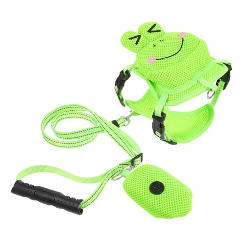 Happyyami Kompakter Und Bequemer Hundegeschirr-Rucksack Cartoon-Design Tragbar Für Komfortables Training Und s Grün Für Kleine Hunde von Happyyami