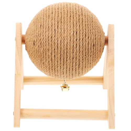 Happyyami Cat Scratching Ball Aus Natürlichem Mit Glockenanhänger Interaktives Kratzspielzeug Für Katzen Und Kätzchen Schützt Möbel Und Befriedigt Natürlichen Kratzinstinkt von Happyyami